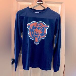 BEARS Men's Long Sleeve JERZEES T-shirt Small Chicago Tribune Logo on Back